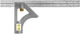 Level & Tool 415 Structo-Cast Combination Square, 12", Silver, 1 Square