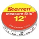 Starrett Sm412wmerl Measuring Stick, 1/2"X12ft, 3.6M, Rightleft